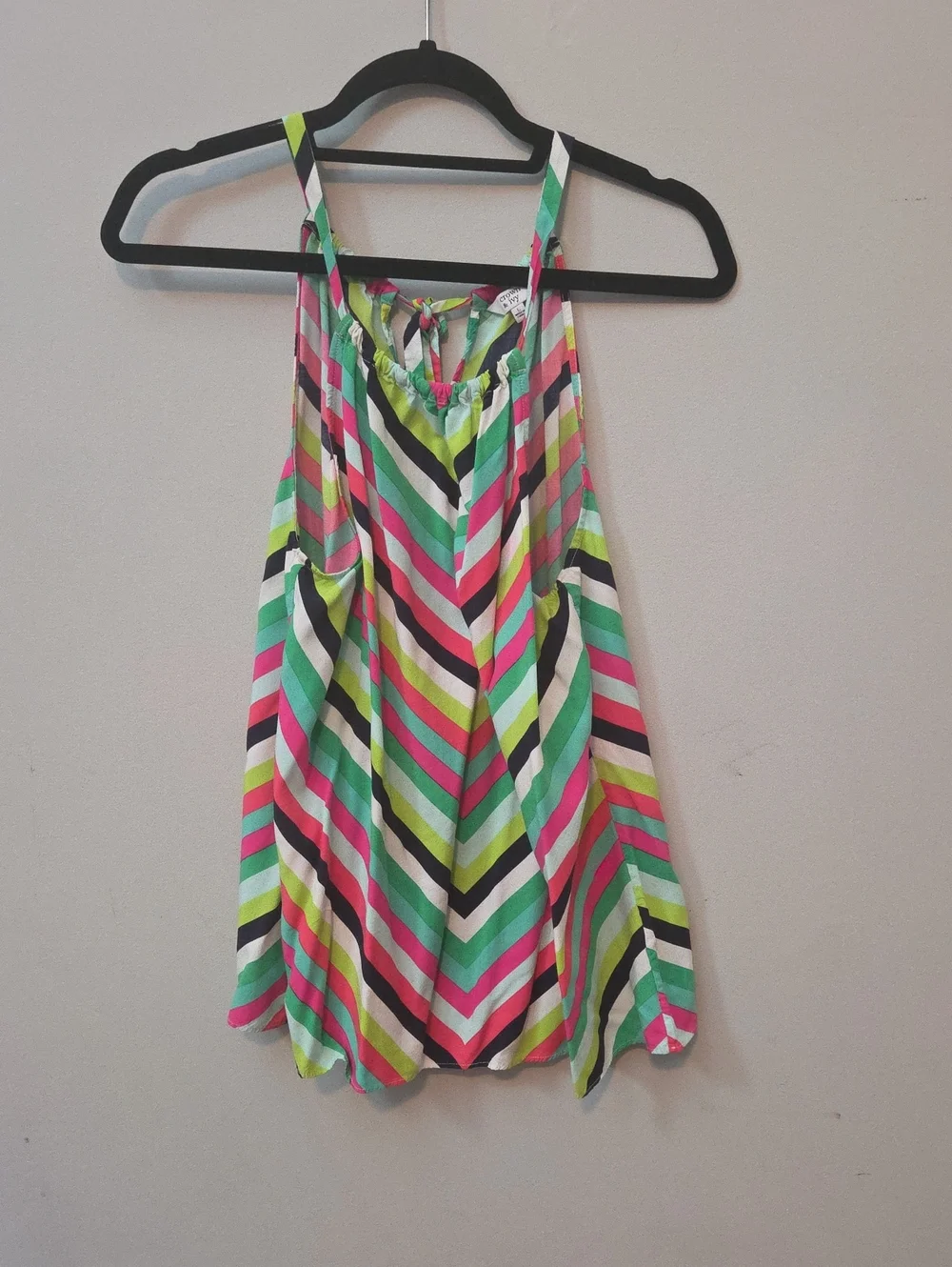 crown & ivy Neon Chevron Halter Camisole in Pink, Green, Black, White